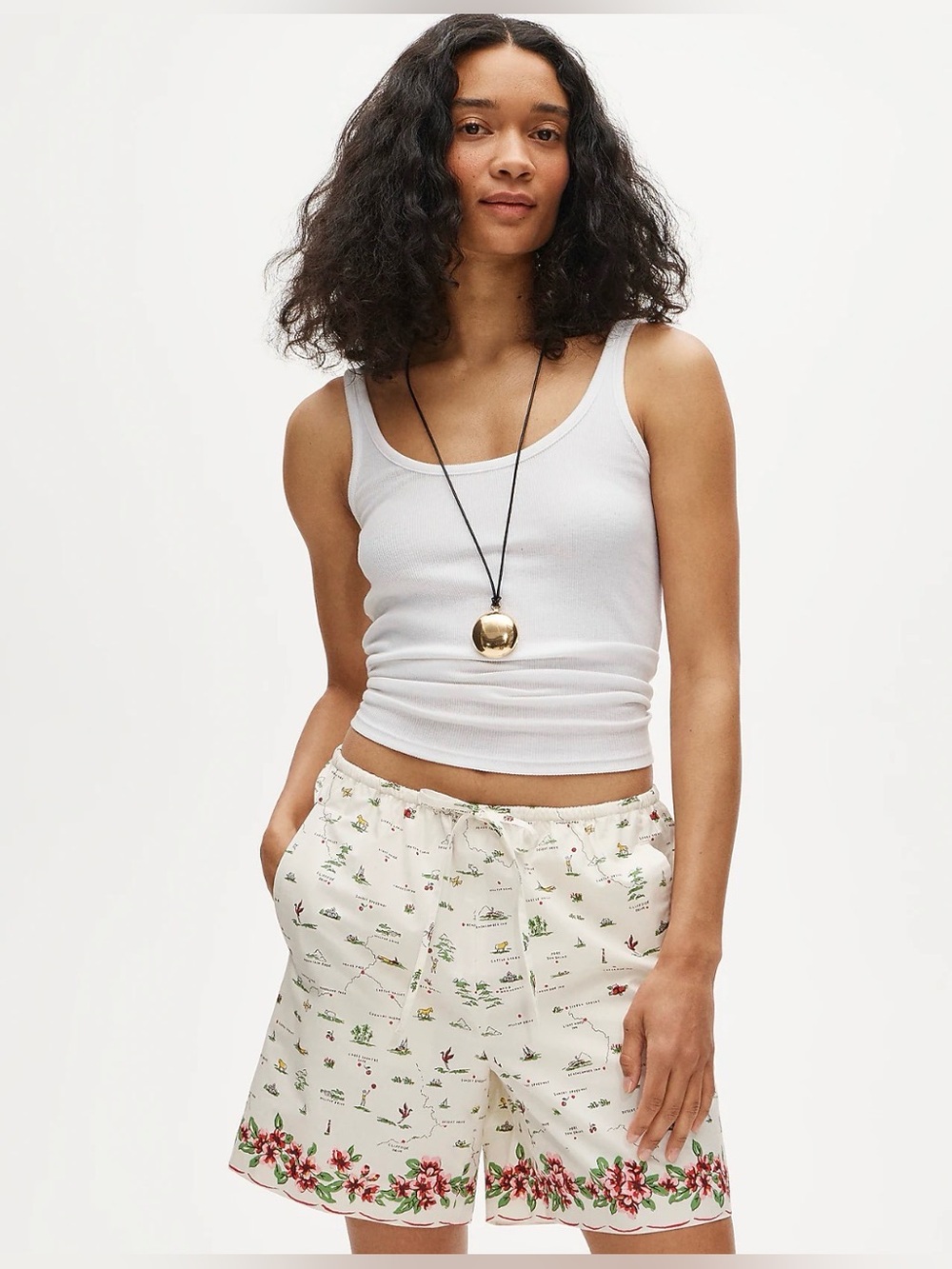 NWT J. Crew Cosmo short in map-print cotton poplin S - Picture 2 of 11